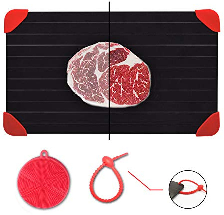 Defrosting Tray for Frozen Meat Rapid and Safer Way of Thawing Food Large Size Defroster Plate Thaw by Natural Heating A Pack with 14×8in