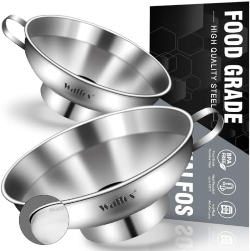 Walfos Gourmet Marmeladentrichter, Trichter große Öffnung 4.4 cm und 3,8 cm（2-teiliges Set）- Einfülltrichter Edelstahl,Einfüllhilfe für Gläser