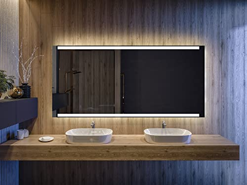 Artforma Badspiegel mit Beleuchtung - Led Spiegel Bad - 150x100 - Badezimmerspiegel Nach Maß - auf Individuelle Bestellung Gefertigt - Modernes Design - Ohne Rahmen