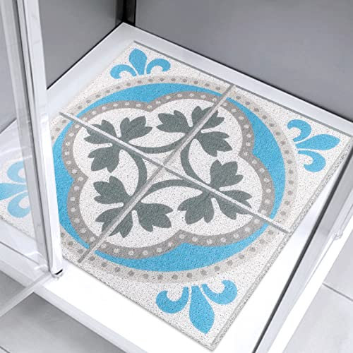 Alfombrilla de ducha cuadrada de 24 x 24 pulgadas, antideslizante, para ducha interior, alfombra de ducha para personas mayores, almohadilla de masaje de pies con textura suave, tapete de suelo para