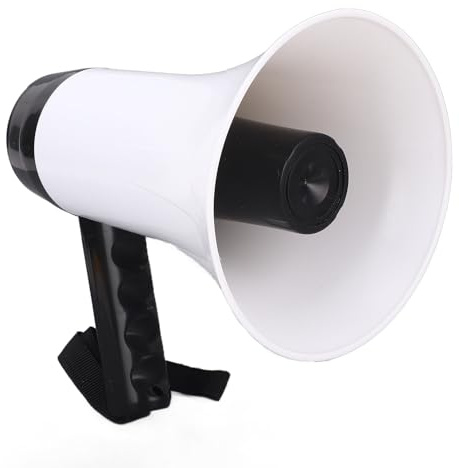 Megafono Portatile, Megafono con Registrazione Vocale di 300 Secondi, Batteria Al Litio Ricaricabile da 1500 MAh, Megafono con Cinturino per Calcio, Tifosi di Cheerleader,