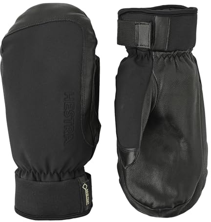 Hestra Alpine Short Gore-Tex Ski Mitt, Waterproof, Windproof Mitten for Skiing & Snowboarding - Black - 10