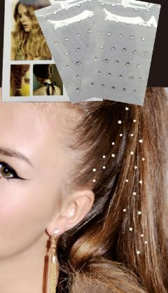Hair Charms Haar Schmuck Haar Charme Aufkleber Silberne Glitzer Steine 2 Sheet Pack