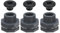 PATIKIL Conector de Pared de PVC con Tapón G 3/4, 3 Piezas Conector de Tanque de Agua de Doble Rosca con Junta de Sellado de PVC para Cubo de Lluvia, Fregaderos, Acuarios, Gris