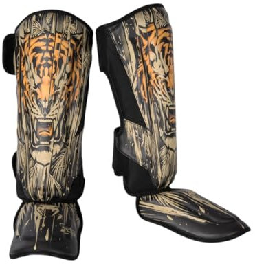 Venum Tiger Schienbeinschoner, Größe L, Schwarz/Neonorange