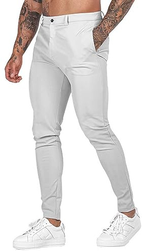 Pantaloni eleganti da uomo, aderenti, aderenti, leggeri, comodi, formali, per lavoro, ufficio, pantaloni chino da uomo elasticizzati