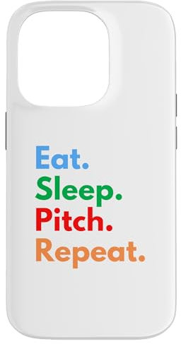 Eat Sleep Pitch Repeat pour les amateurs de pitching Coque pour iPhone 14 Pro