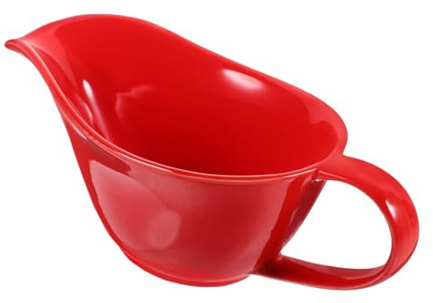 Sosoport Saucière En Céramique Rouge, Taille Moyenne, Pichet à Sauce Poignée Ergonomique, Matériau Sûr Et Léger, Pour Service De Sauce Et Condiment à Table, Usage Domestique