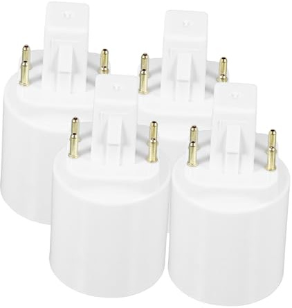 PENIKOKO Adattatore Portalampada E27 Resistente al Calore in Rame Nichelato Compatibilità per Lampade Led, per Casa e Ufficio, Confezione da 4 Pezzi