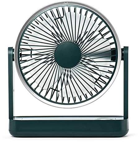 AMISENK Ventilador de escritorio inteligente con pantalla digital para mesa, 3600 mAh, USB, recargable, para oficina, silencioso, recargable por USB