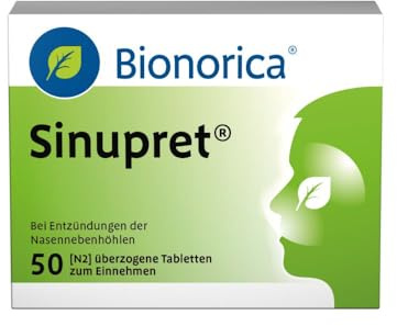 Sinupret überzogene Tabletten – Stark bei Nasennebenhöhlenentzündung mit Schnupfen. Löst den Schleim, öffnet die Nase und befreit den Kopf, für Kinder ab 6 Jahren und Erwachsene, 50 St