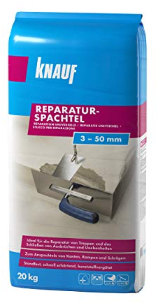 Knauf Reparatur-Spachtel, Ausgleichs-Masse, 10-kg – Spachtel-Masse, Ausgleichs-Spachtel, schnell erhärtend, spannungsarm, frostsicher und für 3-mm bis 50-mm Schichtdicken