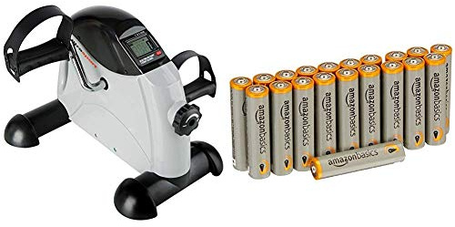 Ultrasport Mini Bike , Arm- und Beintrainer, Heimtrainer, Minifahrrad, MB 100 & Amazon Basics Performance Batterien Alkali, AAA, 20 Stück (Design kann von Darstellung abweichen)