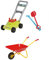 Rolly Toys Kinder Gartenwerkzeug Set: Schubkarre, Rasenmäher, Schaufel, Rechen - Gartenspielzeug für Kinder ab 12 Monaten - Made in EU