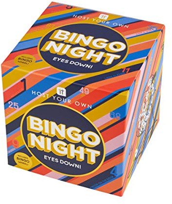Talking Tables HOST-BINGO-V2 Klassische Bingo Spiel Kit | Host your Own Spiele Nacht | Enthält Metall Bingo Radmaschine | Für Erwachsene, Kinder, Familienspaß, After Dinner, Weihnachten, Geschenk