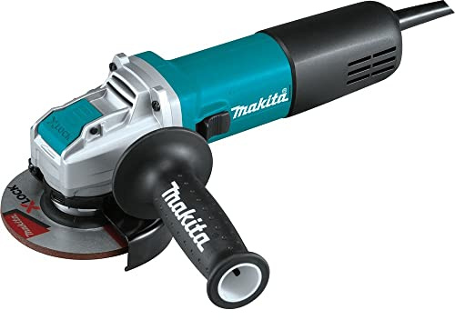 Makita GA4570 Amoladora angular eléctrica con cable X-Lock de 4-1/2 pulgadas con interruptor AC/DC