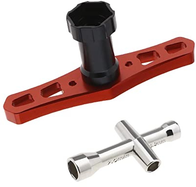 The Lord of the Tools Set mit 2 17 mm Rad-Sechskantmuttern Hülsenschlüssel Installationswerkzeug & 4/5/5,5/7 mm kleine Hülse Innensechskant Radschlüssel Reparaturwerkzeug für 1/8 RC Autos