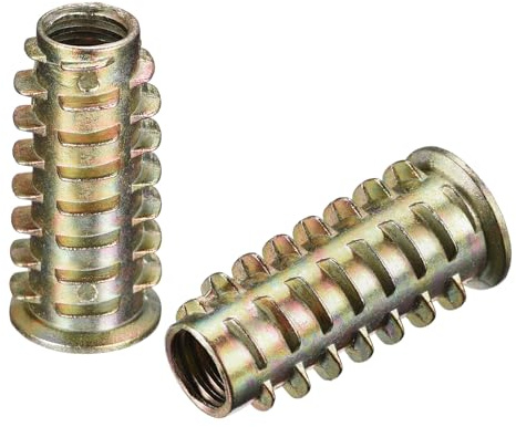 sourcing map 12 Stück Möbel Einschraubmutter Zinklegierung Gewinde Muttern für Holz M8x30mm