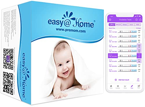 Easy@Home 40 Ovulationstests LH Teststreifen 25 mIU/ml – Fruchtbarkeitstest Kinderwunsch für Frauen – Eisprung berechnen mit Premom App