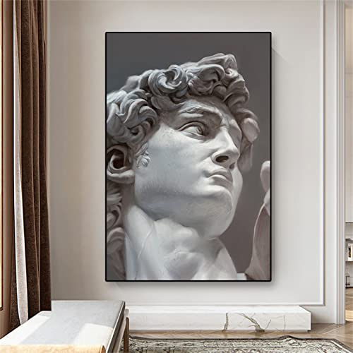 Abstrakte Griechische Statue Gips Skulptur Kunst Poster David Leinwand Malerei Michelangelo Kunst Drucke Wandbild Wohnzimmer Dekor 60X90Cm Kein Rahmen