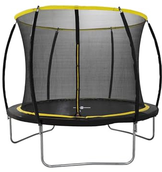 Dunlop Trampolin 6FT - 183 x 50 cm - Gartentrampolin mit Sicherheitsnetz 200 cm - Kindertrampolin - Max. 80 KG - Schwarz/Gelb