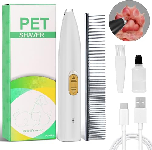 Schermaschine Katze,Hundeschermaschine Leise,Pfotentrimmer für Hunde,USB Wiederaufladbarer Pfotenschermaschine,Pfotentrimmer Hundeschermaschine für Hunde Katzen Pfoten, Augen, Ohren, Gesicht, Körper