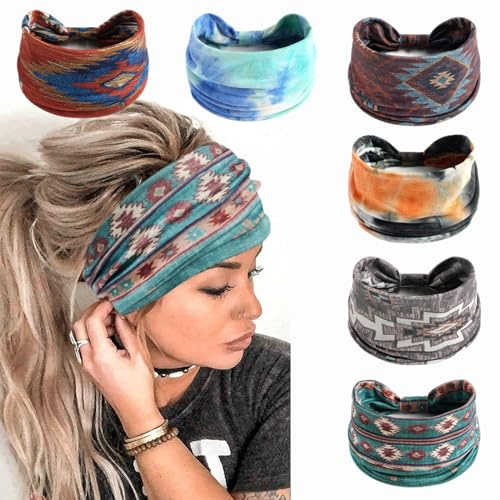 Diademas de moda para el pelo de la Mujer Cabello Bufandas Turbante Flor Diademas de algodón de ancho Yoga Deporte Diadema Envoltura de la cabeza (P6WBoRanse)