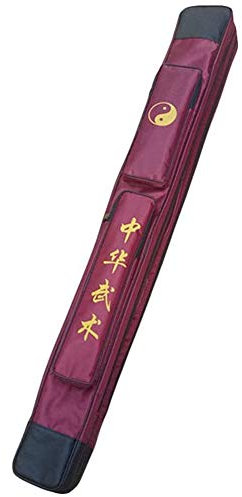 KOINEN Schwerttasche, Tai Chi Tragetasche, Chinesische Kung-Fu-Schwert-Tragetasche, rot, EIN- und doppellagiger Waffenkoffer, Oxford-Stoff mit PU, einlagig (Color : Single Layer)