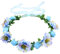 QHFlashbuy Corona de Flores,Diadema Floral Guirnalda,Tocado de Guirnalda Flor de Simulación Diadema de Corona para Niñas Adorno Fiesta Festival Playa(azul)