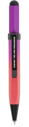 Legami - Mini Touchpen 0,8 Durchmesser x Höhe 9,6 cm, Kugelschreiber, Schwarze Tinte, Durchmesser der Spitze 1,0 mm, Stift mit Gummi zum Tippen auf jedem Touchscreen-Gerät