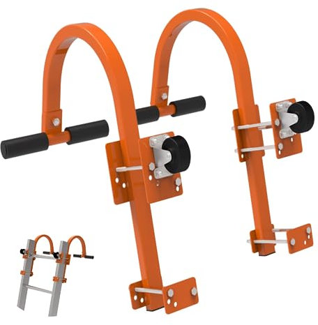 GDJZXD Dachleiterhaken, robuster Stahl-Ausziehleiterstabilisator für das Dach, Leiterdachhaken mit Radausziehleiter, Gummigriff, T-Stange für den Dachfirst, 2er-Pack
