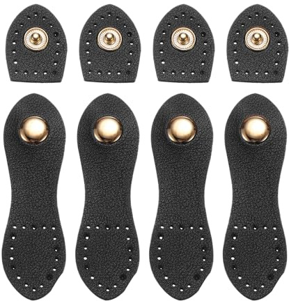 PATIKIL Läderspännen, 4-pack sy på handväska flikstängning väska spänne fästelement knapp stängning för läder handväska plånbok väskor anteckningsbok, svart, Svart, 9.2cm