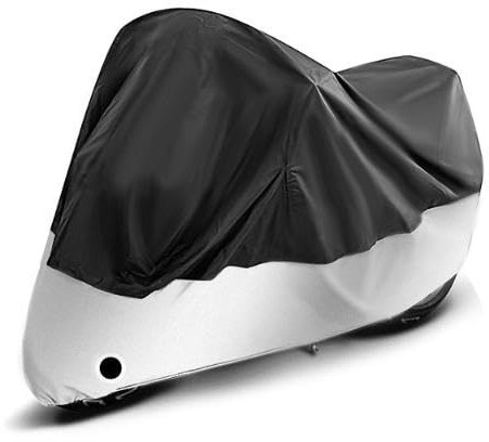 VOOIV Motorrad Abdeckplane für CB 650 R, 190T Outdoor Motorradabdeckung Reißfest, Motorradschutzhülle Wasserdicht Atmungsaktive Regenhülle,B Without-Silver
