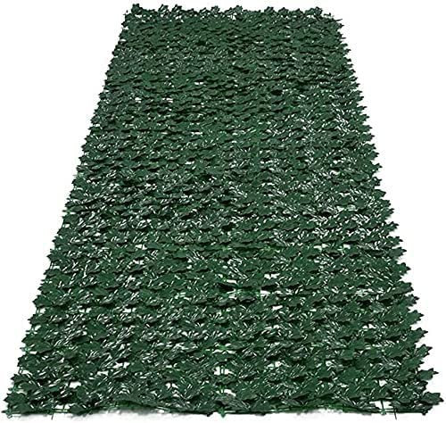 Haie de lierre artificiel en rouleau pour clôture brise-vue de jardin, panneau mural décoratif vert, clôture de plantes artificielles pour extérieur, balcon, décoration de mariage, protection UV, 2,0