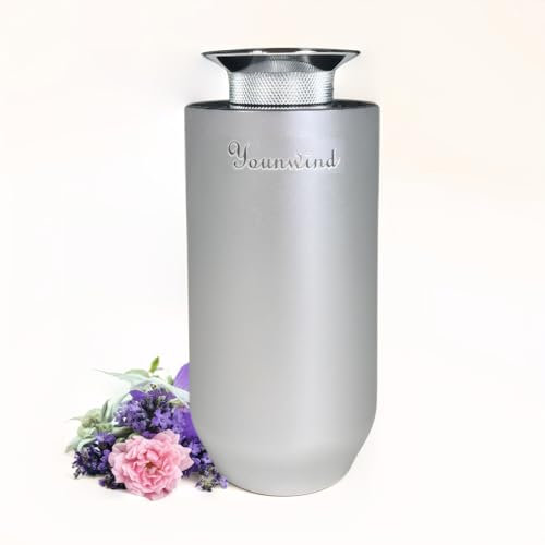 Waterless Essential Oil Diffuser, Portable Smart Auto On/Off for Car,Mini Aromatherapy Diffuser Scent Air Machine for Home, Car, Office,3 Mist Mode & Timer,Type-C Rechargeable(Aluminum Silver)