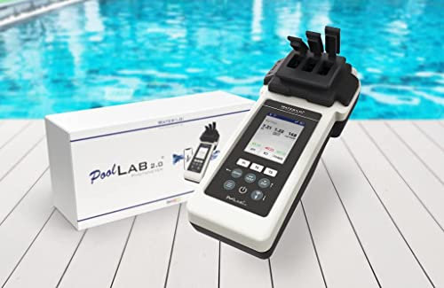 Test All Water – PoolLab 2.0 Photometer | Digital Meter & Water Testing Device for Swimming Pools & Hot Tubs - Wi-Fi & Bluetooth Enabled | Test pH & Chlorine Plus 24 Parameters | Triple Cuvette, IP68