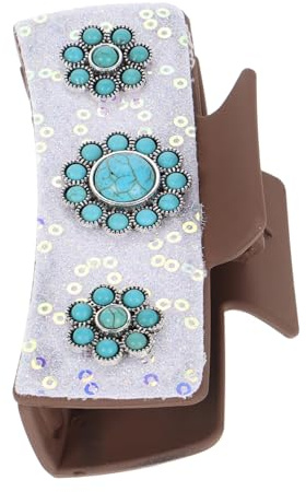 DECOMELODY Retro Haarkralle aus Metall und Kunststoff für Dickes Haar Modisches Western Design Leicht Anzuwenden für Haarstyling und Trachten Accessoires Damen