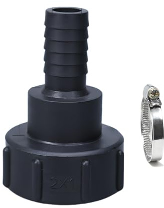 IBC S60x6 (60mm) Adapter auf Schlauchtülle Tank Zubehör für Gartenschlauch Wasserhahn, Wassertank mit 3/4(20mm) Gewinde
