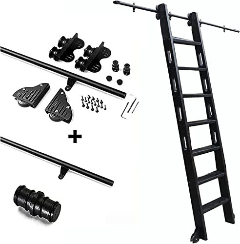 Sliding Ladder Track Hardware Kit - 2m, 3m, 4m, 6m Sliding Barn Door System for Library Ladders, Closets, and Lofts | Complete Roller Kit (No Ladder Included)