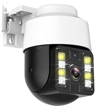 Camaras de vigilancia sin cables Cámara IP PTZ de 3MP, , Color exterior, visión nocturna IR, Audio bidireccional, Mini domo for el hogar, cámara de seguridad de vigilancia inalámbrica P2P para uso ext