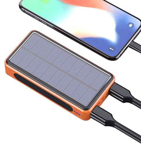 Externt solbatteri, externt solbatteri för mobiltelefon, 20 000 mAh, laddning 4 samtidiga enheter för tonåringar vuxna studenter professionell pendling