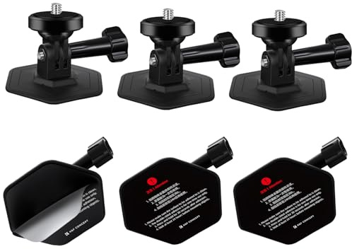 K&F Concept 3PCS Soporte Adhesivo Flexible para Casco para GoPro Hero13/12/11/10/9, dji Osmo 360, Action 3/4/5 Pro, para Insta360 X5 X4 X3, Accesorios de Cámara de Accion, Soporte Adhesivo Pegatina