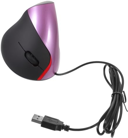 Tofficu Souris Verticale 5 Boutons Ergonomique USB pour Ordinateur | Abs Pourpre, Appui Poignet Intégré, Boutons Réglables, Usage Simple pour PC Portable et Bureau