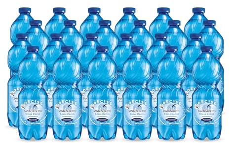Acqua Minerale San Benedetto, 24 Bottiglie da 0,5L, Acqua Oligominerale Frizzante, Dissetante e Pura, Fonte Benedicta