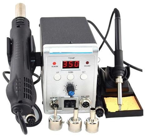 Station De Soudage Électrique 2 En 1 750 W + Station De Soudage À Air Chaud Avec Réparation De Circuits Imprimés BGA SMD Précision Efficace(8586-D)