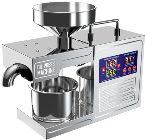 Presse Huile de Colza/Tournesol/Dolive,Presse à Huile Électrique 820W, Extracteur d'Huile Multifonction Noix de Coco/Amandes/Graines, Usage Maison & Commerce