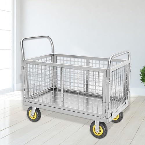 Klappstuhlwagen Klappbarer Stuhlwagen aus Metall, Tragbarer Stuhlwagen für den Boden, Stuhl- und Tischwagen für Speisekammer, Konferenzraum und Bankett(1 m (3.3 ft))