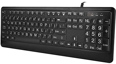 Qcwwy Usb Wired Keyboard For The Elderly Abs Material Large Letter Design Multimedia Controls Ideal For The Elderly Abs Material Large Letter Design Multimedia Controls Ideal For