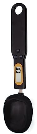 1 Pc USB Rechargeable LCD Digital Screen Spoon Scale 500g 0.1g Weighing Portable Mini Kitchen Food Bakery Supplies Tool Accurate Measurement(Black battery style)