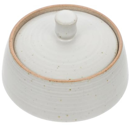 BESPORTBLE Vintage Ceramic Kitchen Canister with Lid, White Porcelain Tea Tin Storage Canister and Candy Jar, Airtight Ceramic Storage Container for Food Organization